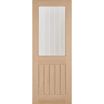 Image for LPD Oak Belize 1 Light With Silkscreen Glass (Half Light) - 78In x 24In x 35mm (1981 x 610mm)