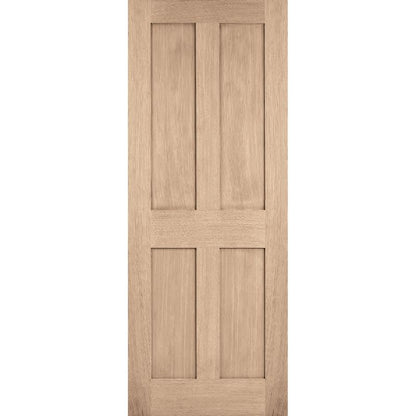 LPD London oak pre-finished internal fire door, 78in x 33in, featuring a classic four-panel design.