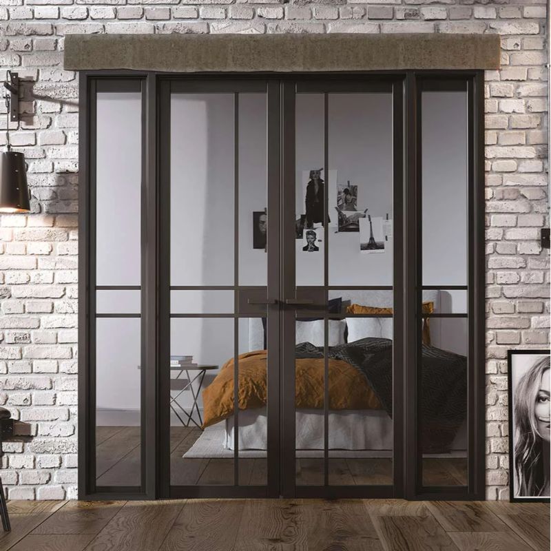 LPD Greenwich Black Primed Clear Glazed 5L Room Divider - 80in x 75in (2031 x 1904mm)
