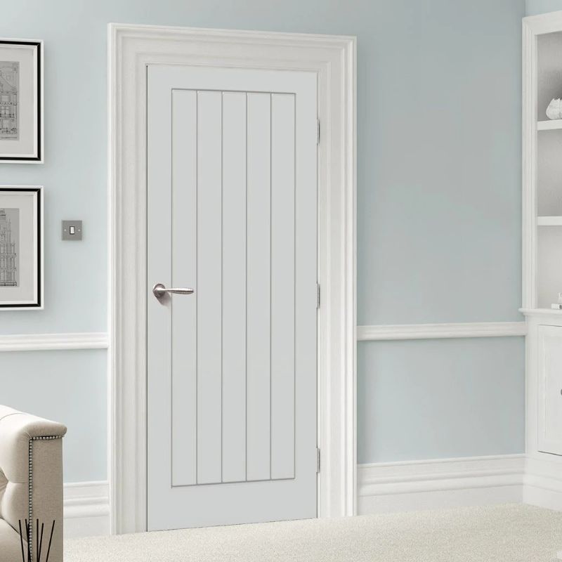 Image for LPD Textured Vertical 5 Panel Fire Door White - 78In x 30In x 35mm (1981 x 762mm)