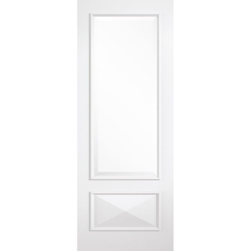LPD Knightsbridge White Primed Clear Glazed Internal Door - 78in x 27in (1981 x 686mm)
