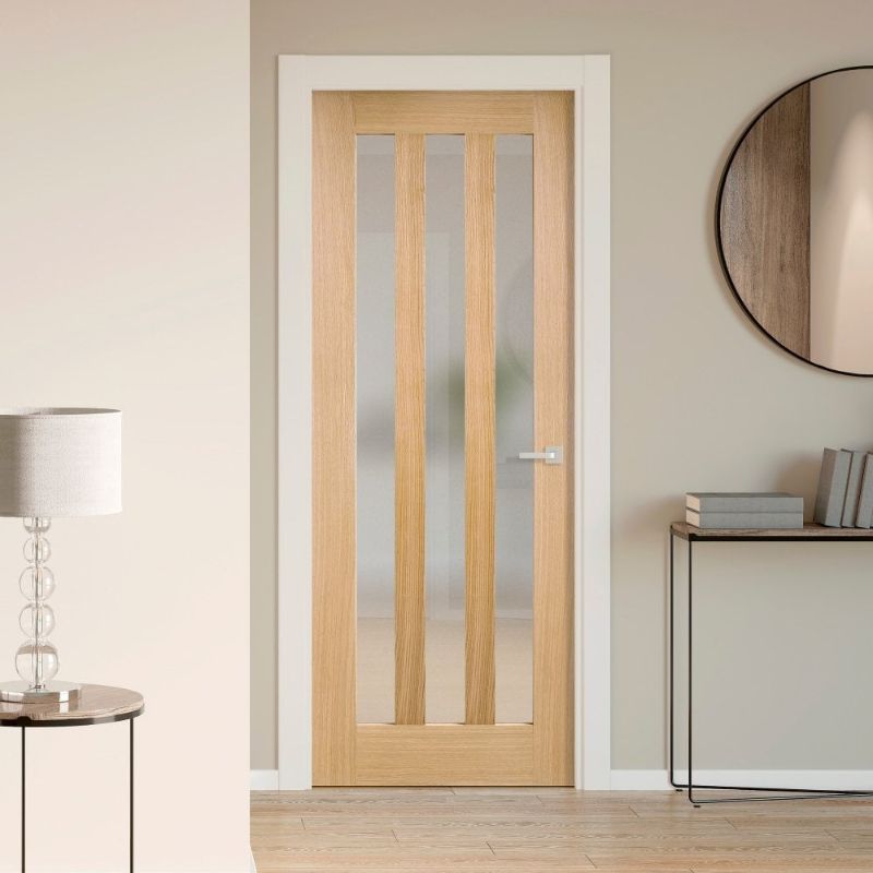 Image for LPD Oak Utah 3 Lite With Clear Glass Prefinished - 78In x 24In x 35mm (1981 x 610mm)