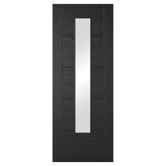 LPD Vancouver Black Ash 1L Laminated Internal Clear Glazed Door - 78in x 27in x 35mm (1981 x 686mm)