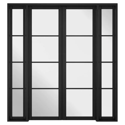 LPD Soho Black Primed Clear Glazed 4L Room Divider - 80in x 75in (2031 x 1904mm)