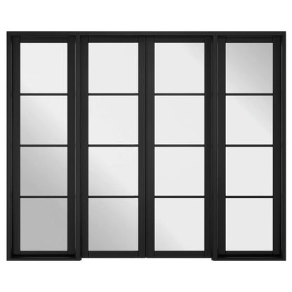 LPD Soho Black Primed Clear Glazed 4L Room Divider - 80in x 98in (2031 x 2478mm)