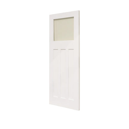Shaker Edwardian 4 Panel White Primed Glazed Internal Door - All Sizes