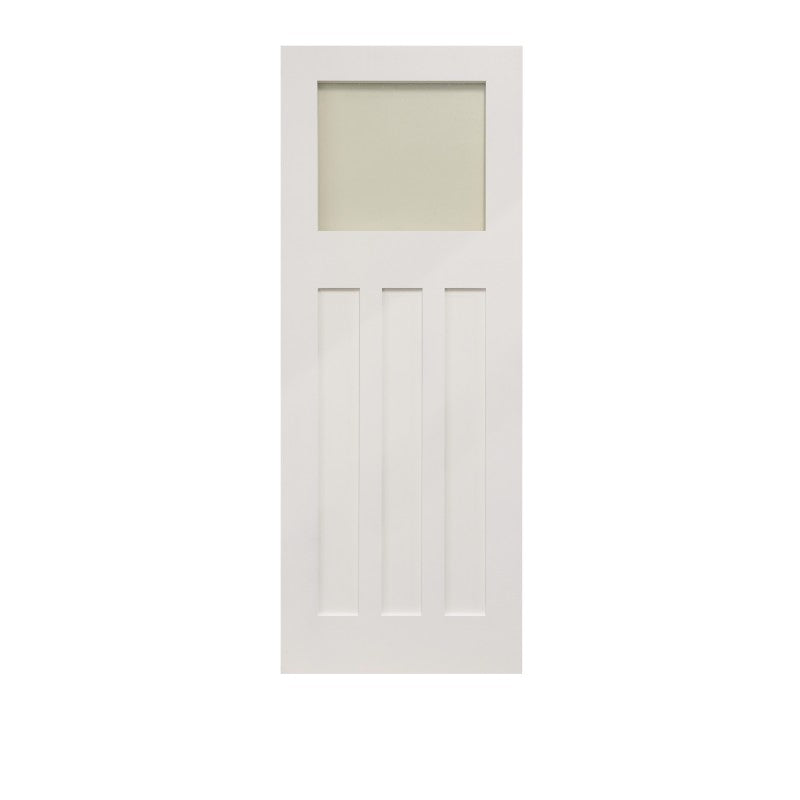 Shaker Edwardian 4 Panel White Primed Glazed Internal Door - All Sizes