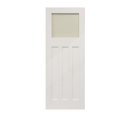 Shaker Edwardian 4 Panel White Primed Glazed Internal Door - All Sizes