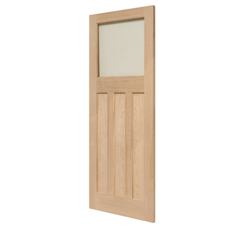 Edwardian Traditional Oak Glazed Unfinished Internal Door - All Sizes
