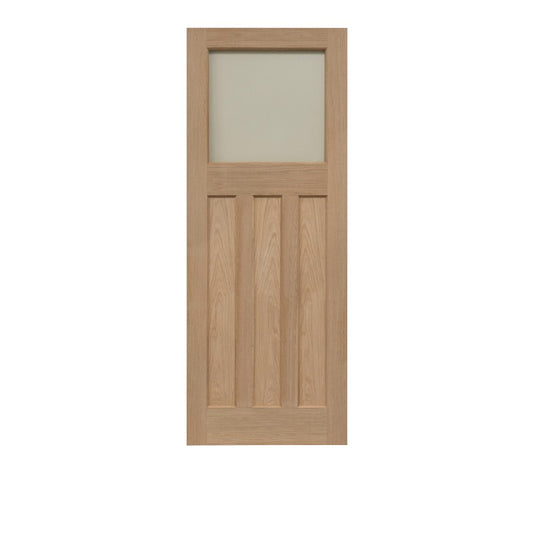 Edwardian Traditional Oak Glazed Unfinished Internal Door - All Sizes
