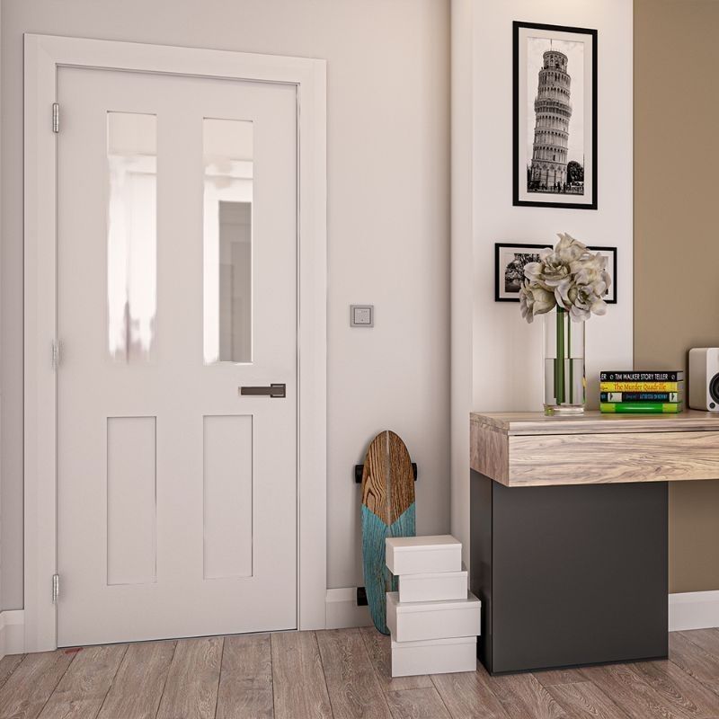 Image for Deanta Eton Glazed Interior White Primed Door 1981 x 686 x 35mm