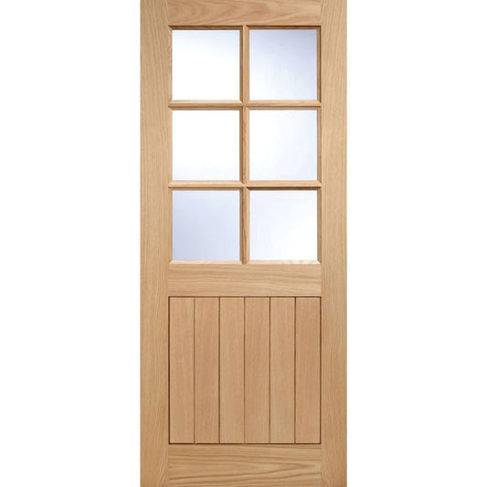 LPD Oak External 6 Panel Light External Door 78in x 33in x 44mm (1981 x 838mm)