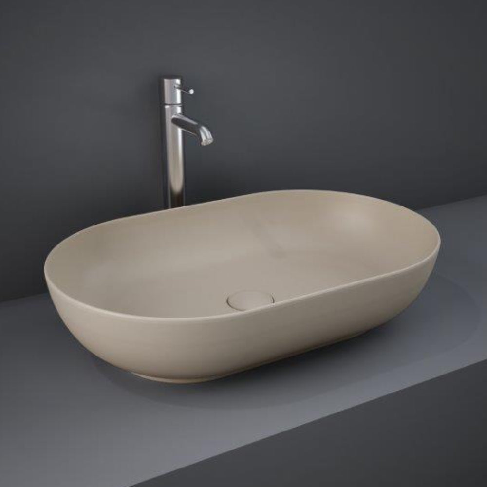 RAK Ceramics Feeling 430mm Countertop Basin Matt Cappuccino Oval ...