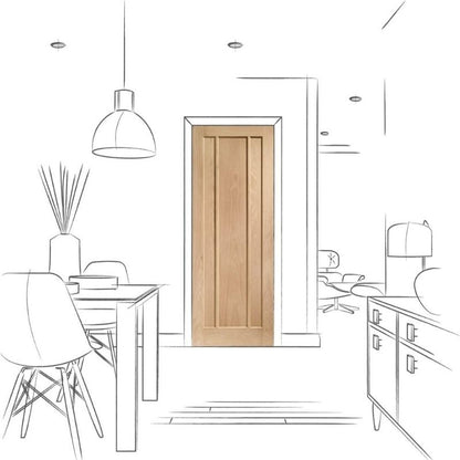 Image for XL Joinery Worcester Pre-Finished Internal Oak Door 1981 x 610 x 35mm (24")