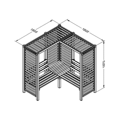 Firenze Corner Arbour 197 x 180 x 180cm
