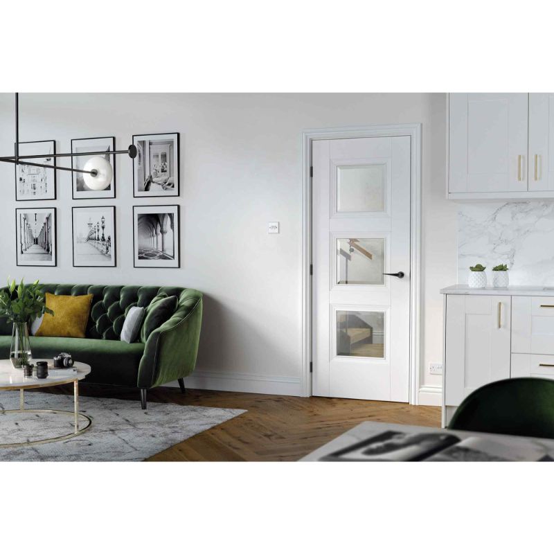 Image for LPD White Amsterdam Glazed 3L Internal Door - 78in x 33in x 35mm (1981 x 838mm)