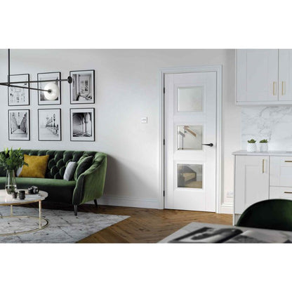 Image for LPD White Amsterdam Glazed 3L Internal Door - 78in x 33in x 35mm (1981 x 838mm)