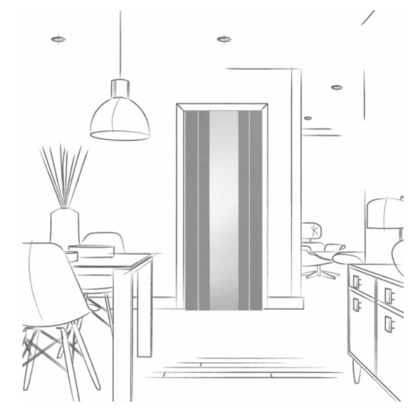 XL Joinery Forli Pre-Finished Light Grey Door with Clear Glass 2040 x 826 x 40mm (32.5")