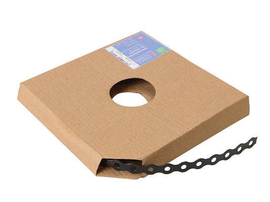 Forgefix Contractor Fixing Banding 17mm x 0.8mm x 10m - Pre Galvanised/Black Plastic Coated (Pack of 10)