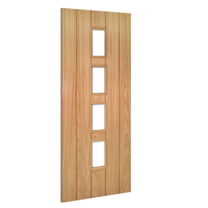 Deanta Galway Oak Internal Door Unfinished Glazed - 78in x 27in (1981 x 686mm)