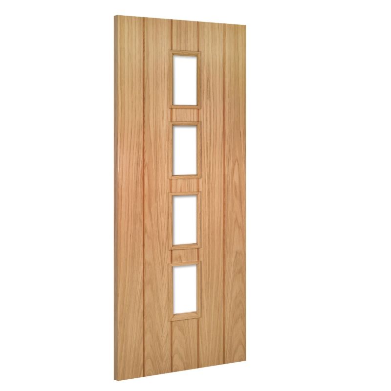 Deanta Galway Oak Internal Door Unfinished Glazed - 78in x 30in (1981 x 762mm)