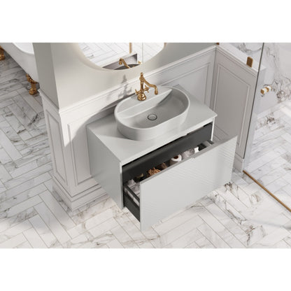 Aqua Glam Wall Hung Vanity Unit - Matt White (915mm x 540mm)