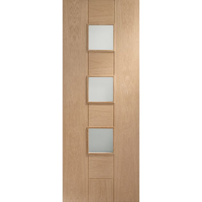Image for XL Joinery Messina Pre-Finished Internal Oak Door with Clear Glass 1981 x 762 x 35mm (30")