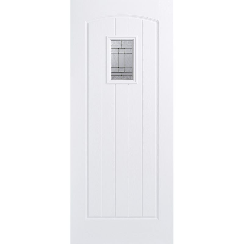 LPD GRP Cottage White 1L Glazed Exterior Door 80 x 32 x 44mm (32")