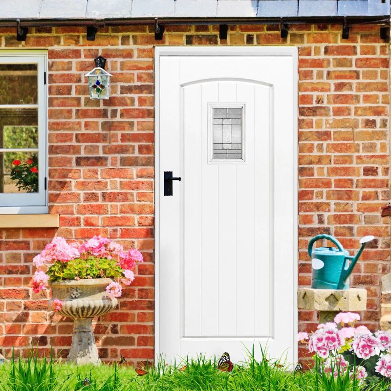 LPD GRP Cottage White 1L Glazed Exterior Door 78 x 33 x 44mm (33")