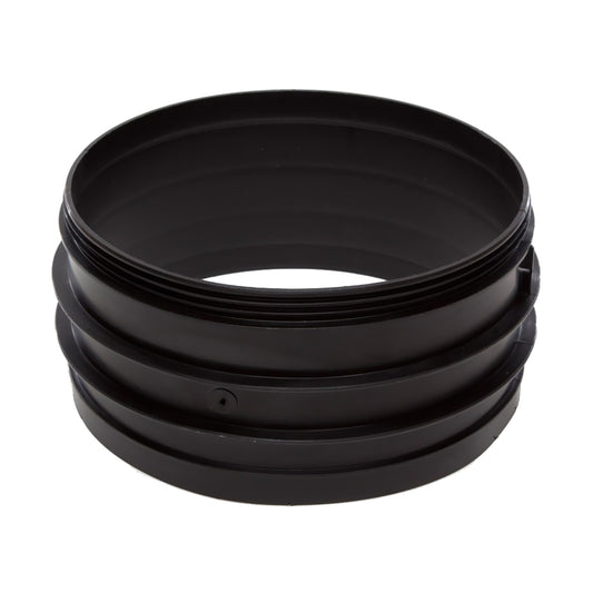 Davant Inspection Raiser, 140mm height, black plastic with grooved texture for secure fitting in plumbing applications.