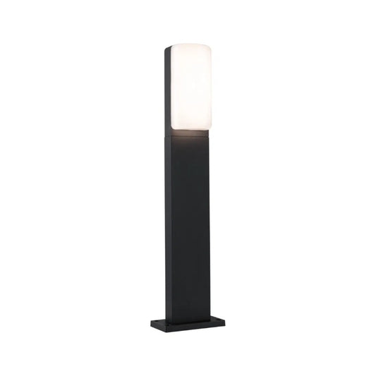 Black outdoor LED bollard light with a sleek rectangular design by Paulmann.