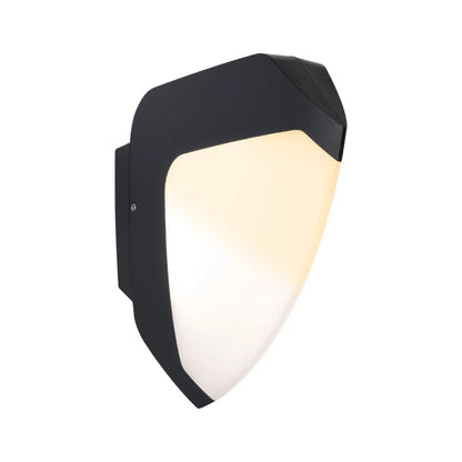 Black outdoor LED wall light with a sleek design and warm white illumination by Paulmann