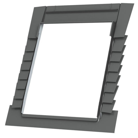 Keylite plain tile flashing in grey, compatible with various tile sizes, durable and weather-resistant design.