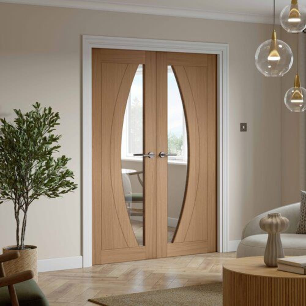 JB Kind Sicily Oak Pre-Finished Glazed Internal Door - All Sizes - JB Kind