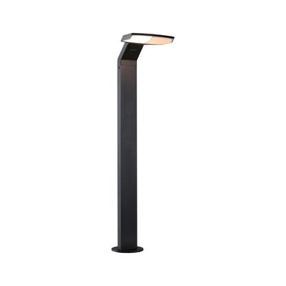 Black outdoor LED bollard light with modern design by Paulmann, ideal for garden and pathway lighting.