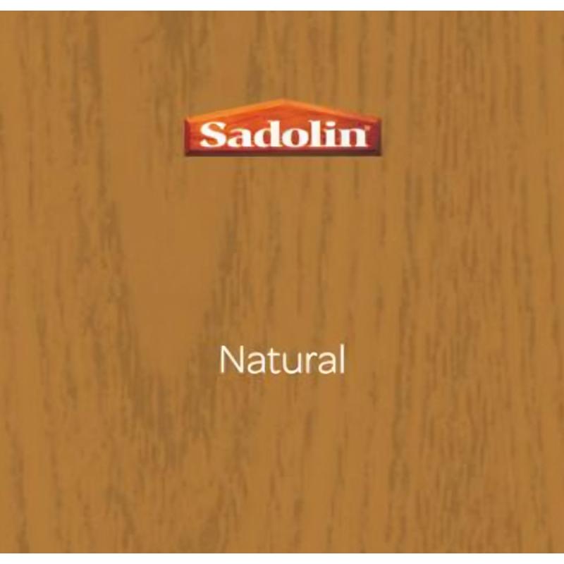 Sadolin Extra Durable Woodstain in Natural finish on wood surface.