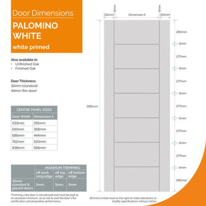 KB Kind Palomino White Primed Internal Fire Door FD30 - All Sizes
