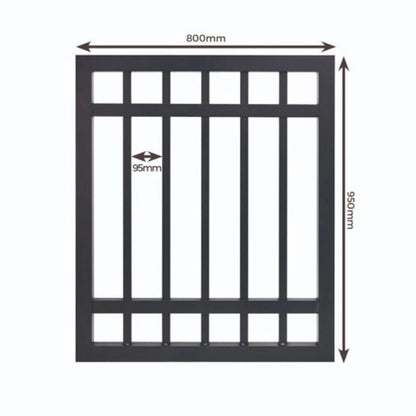 Cladco Aluminium Balustrade Handrail Gate 800mm x 950mm - Black