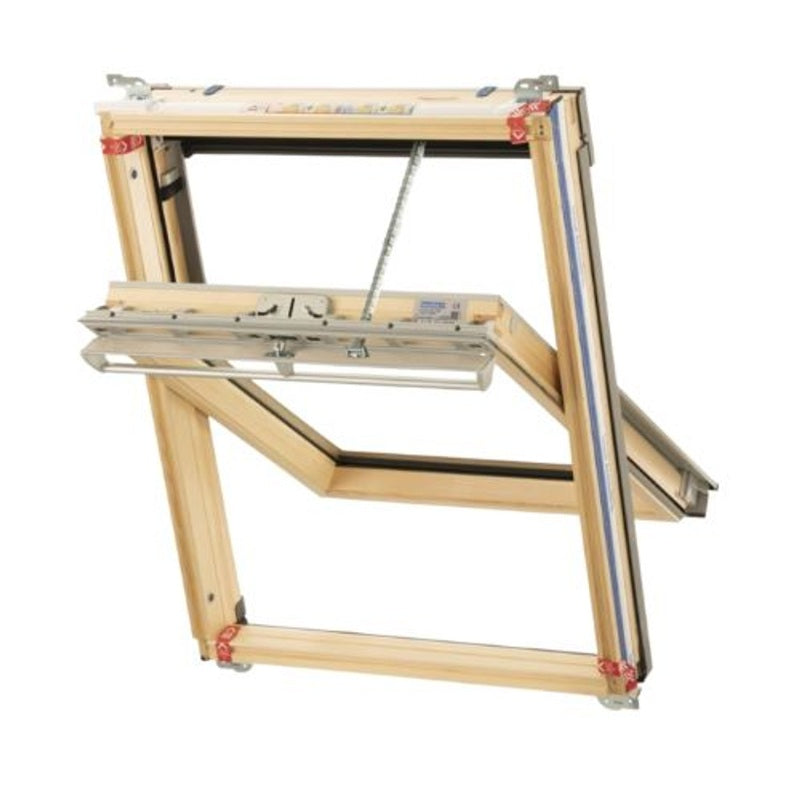 Keylite pine centre pivot roof window, Hi-Therm premium electric, available in multiple sizes