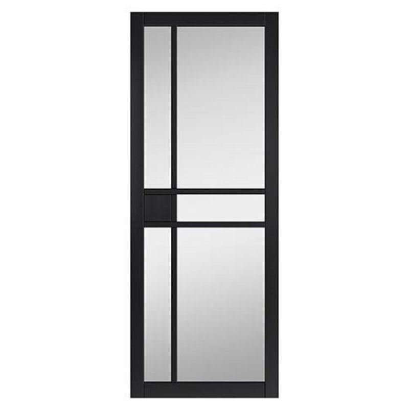 JB Kind City Black Painted Clear Glazed Internal Door - 1981 x 686 x 35mm (78 x 27in)