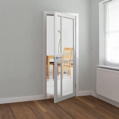 JB Kind City White Painted Clear Glazed Internal Door - 1981 x 838 x 35mm (78 x 33in)