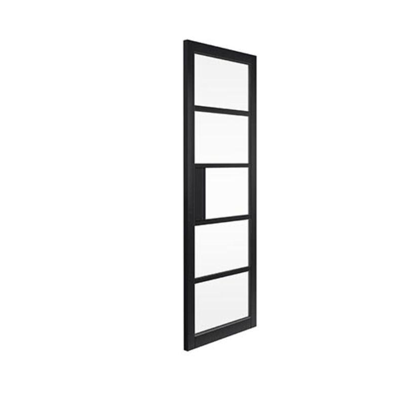 JB Kind Metro Black Painted Clear Glazed Internal Door - 1981 x 762 x 35mm (78 x 30in)