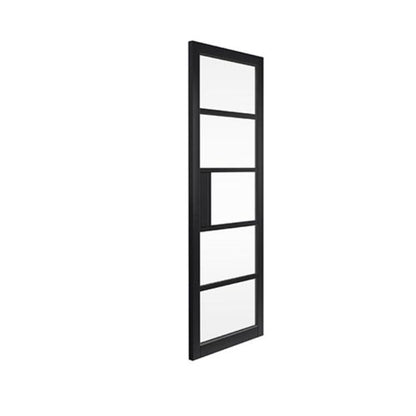JB Kind Metro Black Painted Clear Glazed Internal Door - 1981 x 762 x 35mm (78 x 30in)