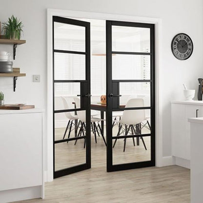 JB Kind Metro Black Painted Clear Glazed Internal Door - 1981 x 838 x 35mm (78 x 33in)