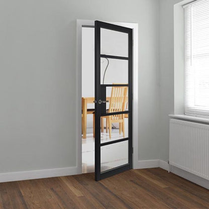 JB Kind Metro Black Painted Clear Glazed Internal Door - 1981 x 686 x 35mm (78 x 27in)