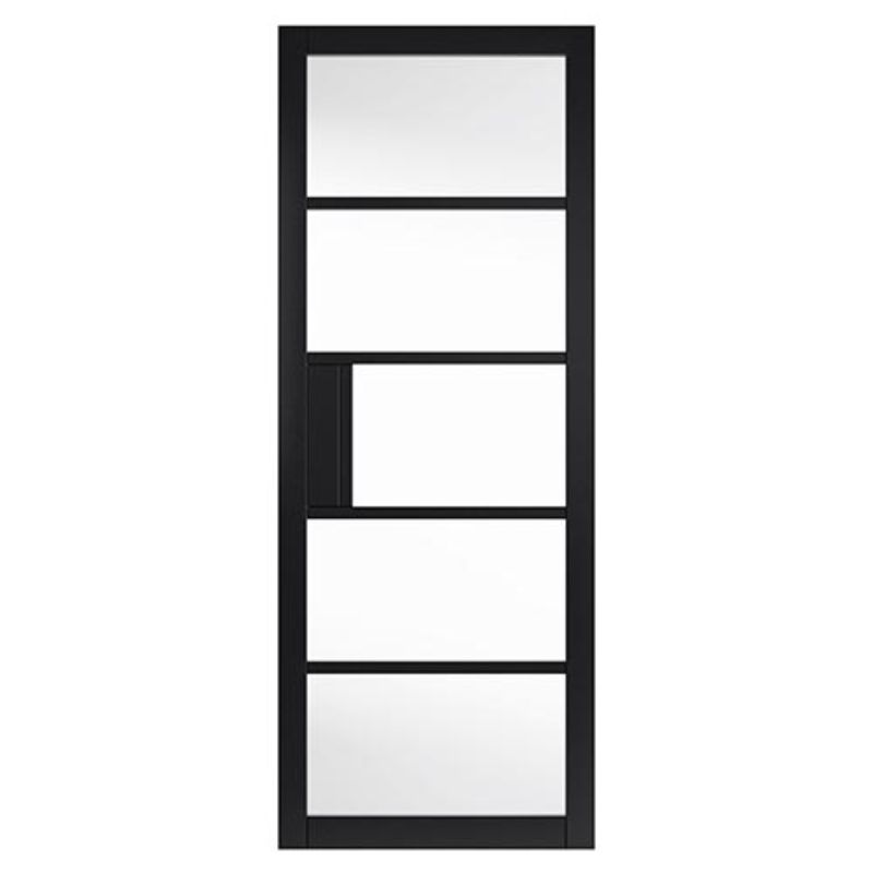 JB Kind Metro Black Painted Clear Glazed Internal Door - 1981 x 838 x 35mm (78 x 33in)
