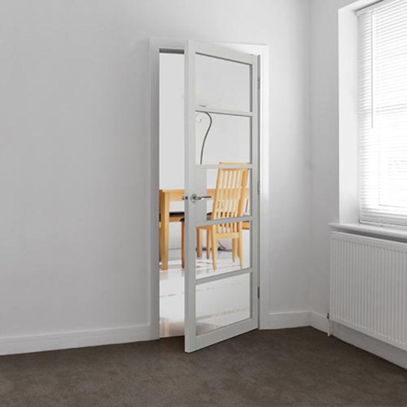 JB Kind Metro White Painted Clear Glazed Internal Door - 1981 x 686 x 35mm (78 x 27in)