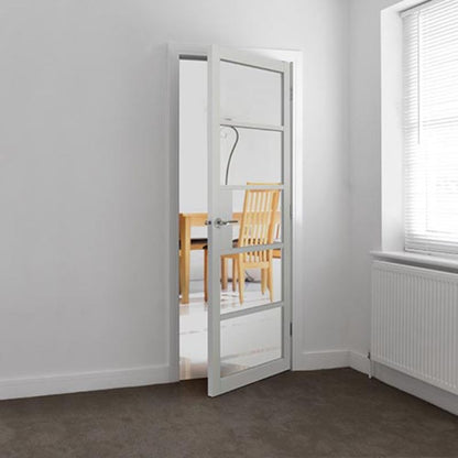 JB Kind Metro White Painted Clear Glazed Internal Door - 1981 x 686 x 35mm (78 x 27in)