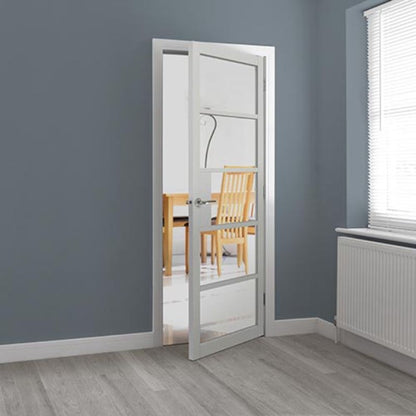 JB Kind Metro White Painted Clear Glazed Internal Door - 1981 x 686 x 35mm (78 x 27in)