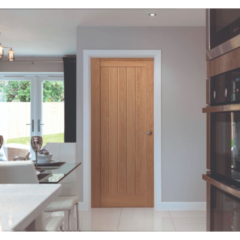 JB Kind Hudson Oak Effect Laminate Cottage Internal Door-78in x 30in x 35mm (1981 x 762mm)
